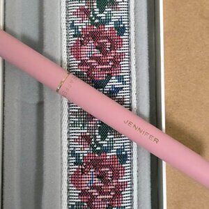 Sheaffer Fashion I Ballpoint Pen Pink & Tapestry Sleeve Engraved Jennifer NOS